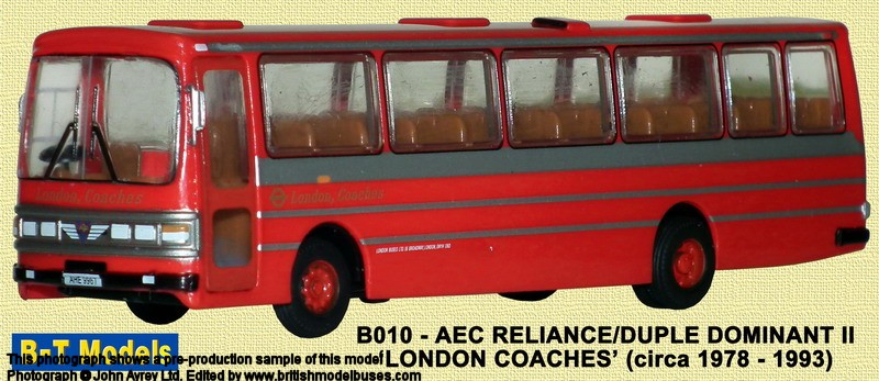 B-T Models NB002 AEC Reliance Duple Dominant II Green Line 'N'=1/148th Scale T48